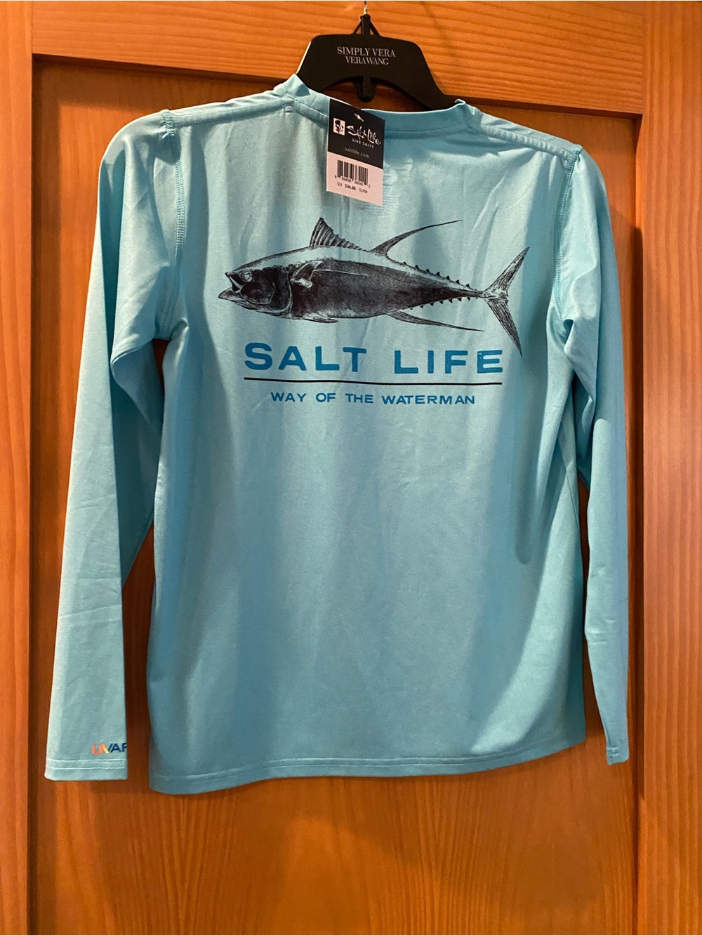 Salt Life Boy’s Aquamarine Fish SLX (Drifit)  Long Sleeve Shirt NWT M